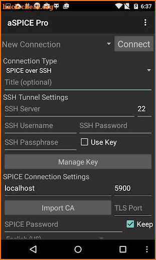 aSPICE Pro Secure SPICE Client screenshot