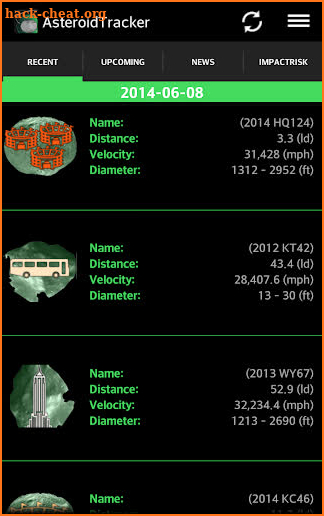 Asteroid Tracker screenshot