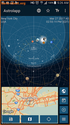 Astrolapp Planets and Sky Map screenshot