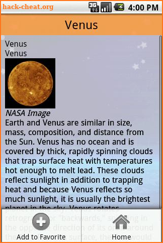 Astronomy Encyclopedia screenshot