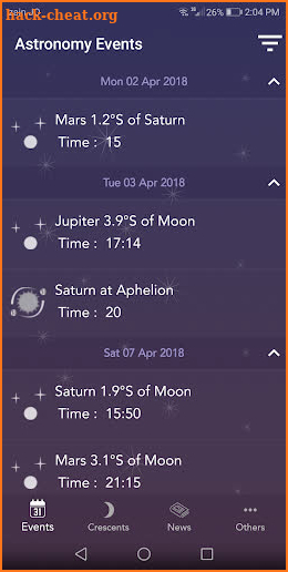 Astronomy Events with Push screenshot