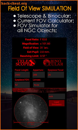 Astronomy Tools ( telescope ) screenshot