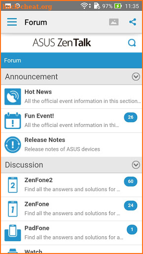 ASUS ZenTalk Community screenshot
