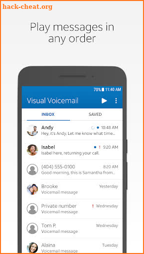 AT&T Visual Voicemail screenshot