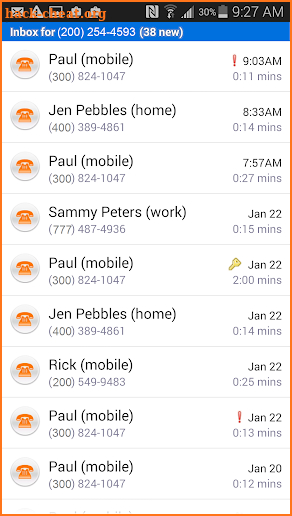 AT&T Voicemail Viewer screenshot