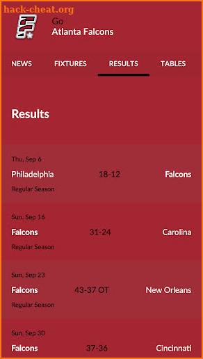 Atlanta Falcons app screenshot