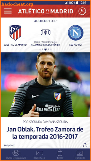 Atlético de Madrid screenshot