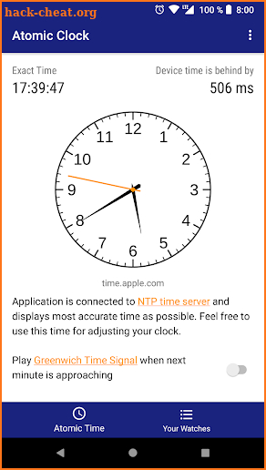 Atomic Clock & Watch Accuracy Tool (with NTP Time) screenshot