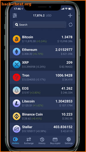 Atomic Wallet crypto ETH BTC Exchange screenshot