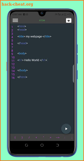 ATOM:Pro Web Code Editor screenshot