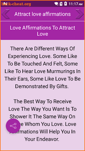Attract love affirmations screenshot