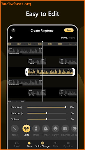 Audio editor, Mp3 editor screenshot