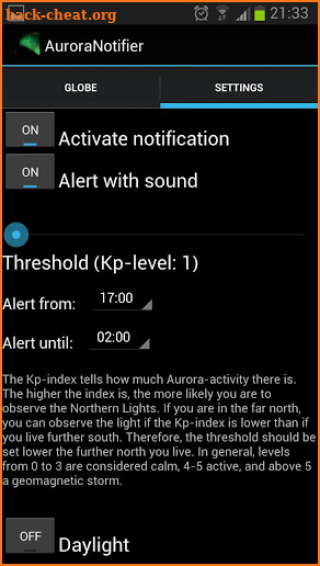 Aurora Notifier screenshot