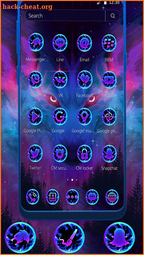 Aurora Space Wolf Eyes Theme screenshot
