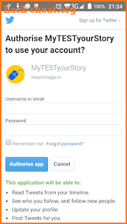 Authentication for Twitter screenshot