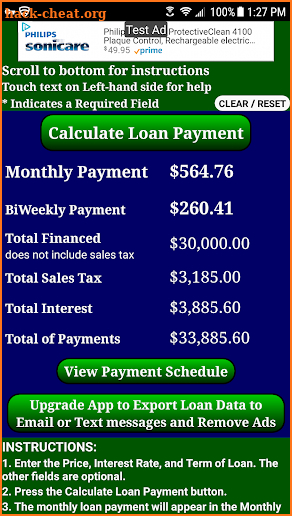 Auto Car Loan Payment Calculator Free screenshot
