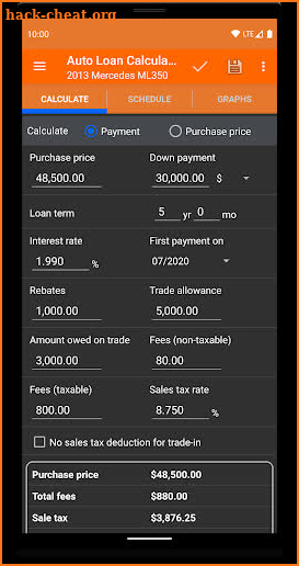 Auto Loan Calculator screenshot