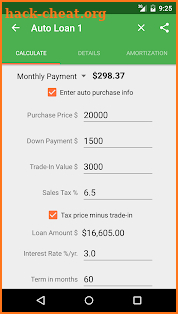 Auto Loan Calculator screenshot