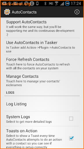AutoContacts Unlock Key screenshot