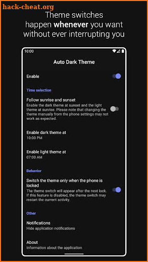 Automatic Dark Theme for Android 10 screenshot