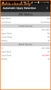 Automatic Injury Detection screenshot