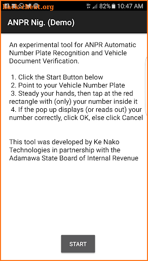 Automatic Number Plate Recognition App screenshot
