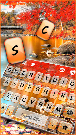 Autumn Lake Keyboard Background screenshot