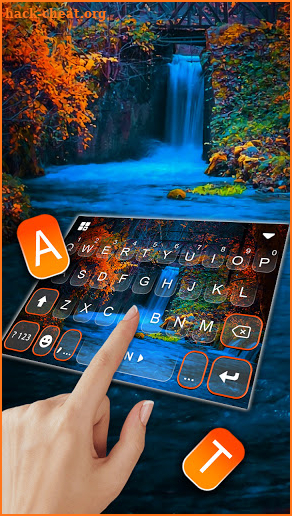Autumn Waterfall Keyboard Background screenshot