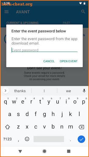 AVANT Events screenshot