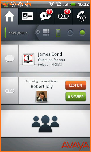 Avaya one-X® Mobile for IPO screenshot