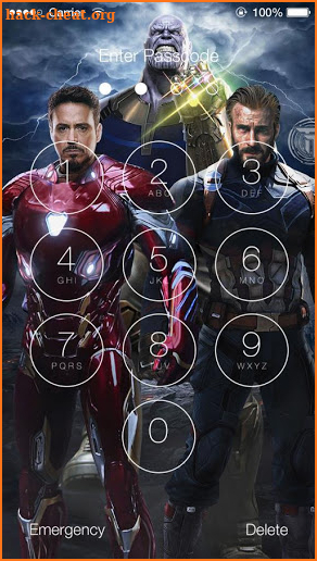 Avengers Infinity War Lock Screen screenshot