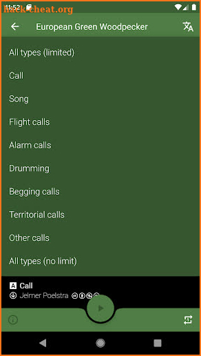 Aves Vox - bird calls from Xeno-Canto.org screenshot