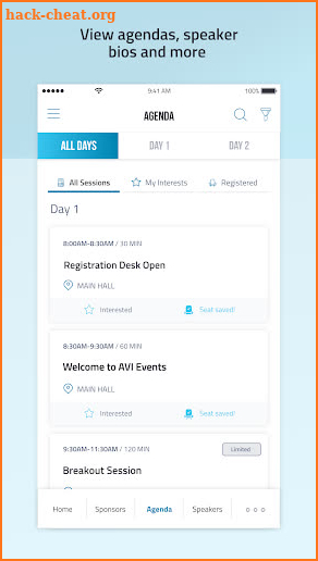 AVI Events screenshot