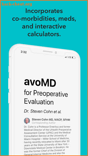 avoMD: Preoperative eval screenshot