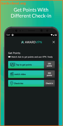 Award VPN screenshot