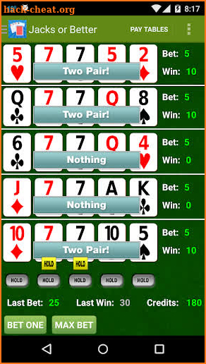 Awesome 5-Hand Video Poker screenshot