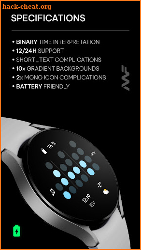 Awf Binary - watch face screenshot