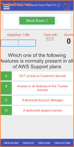AWS Certified Cloud Practitioner Exam Prep CCP PRO screenshot