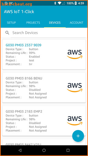 AWS IoT 1-Click screenshot