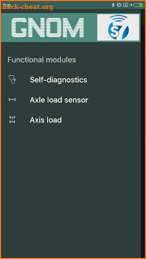 Axle load monitor screenshot