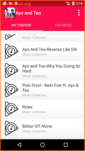 Ayo & Teo Music Lyric screenshot