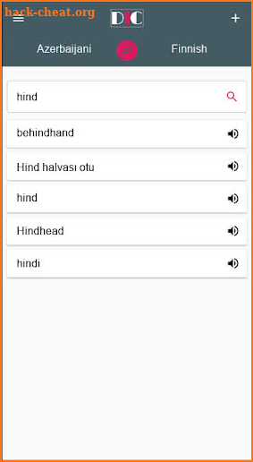 Azerbaijani - Finnish Dictionary (Dic1) screenshot