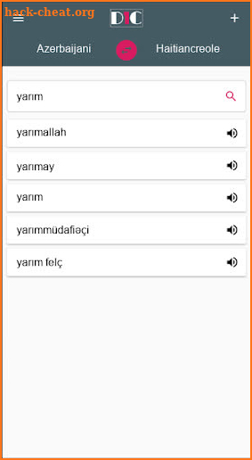 Azerbaijani - Haitiancreole Dictionary (Dic1) screenshot