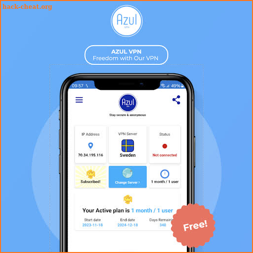 Azul VPN screenshot