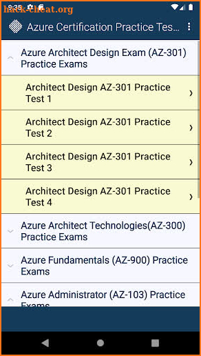 Azure Certification Practice Tests screenshot