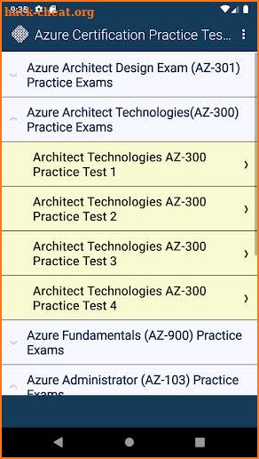 Azure Certification Practice Tests screenshot
