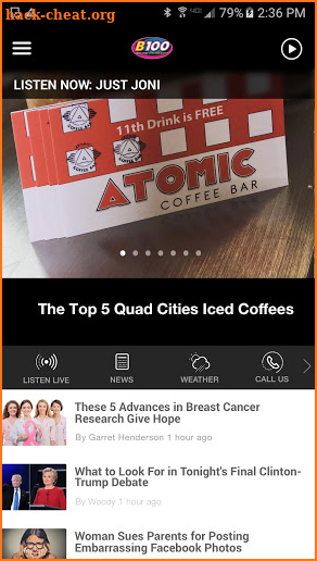B100 - All The Hits - Quad Cities Pop Radio (KBEA) screenshot