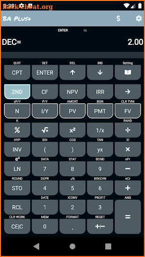 BA Plus Financial Calculator screenshot