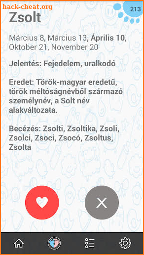 Babanév választó - magyar nevek és névnapok screenshot