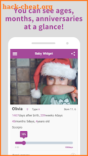 Baby Age Widget PRO- Day Countdown screenshot